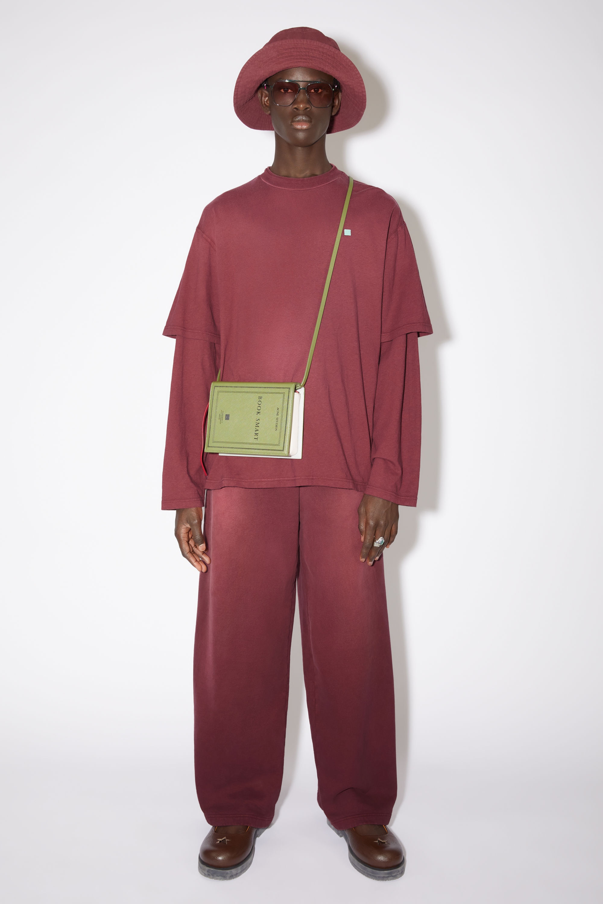 Layered t-shirt - Wine red - 2