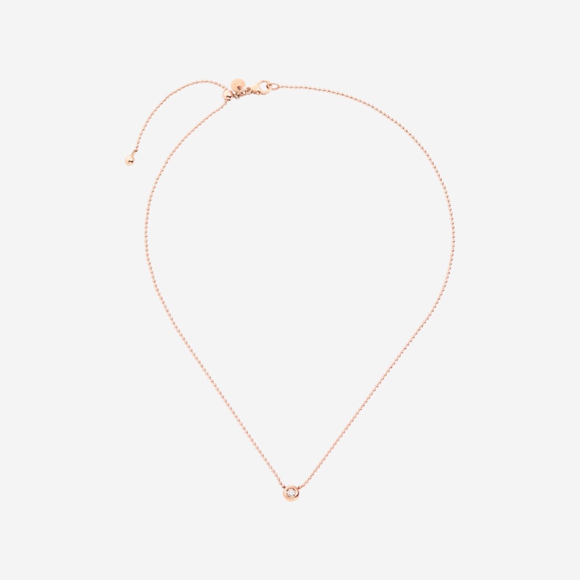 Rose Gold & White Diamond Bollicine Necklace - 2