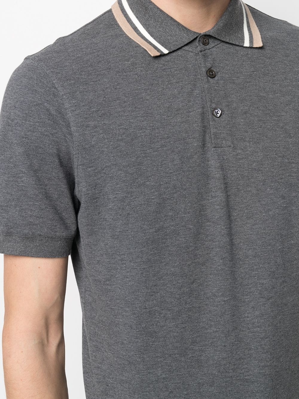 short-sleeved cotton polo shirt - 5