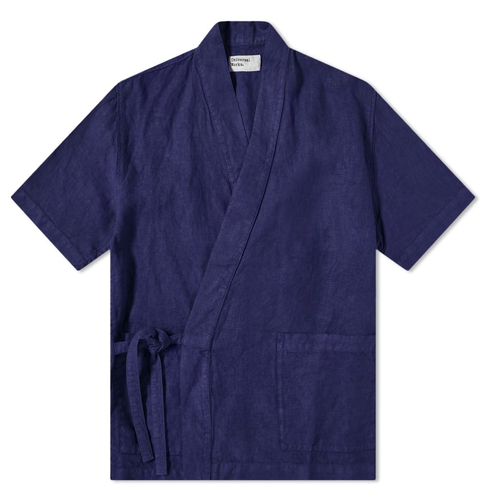 Universal Works Short Sleeve Linen Kyoto Workshirt - 1