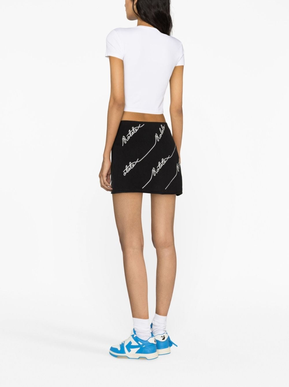 logo-embellished knitted miniskirt - 4