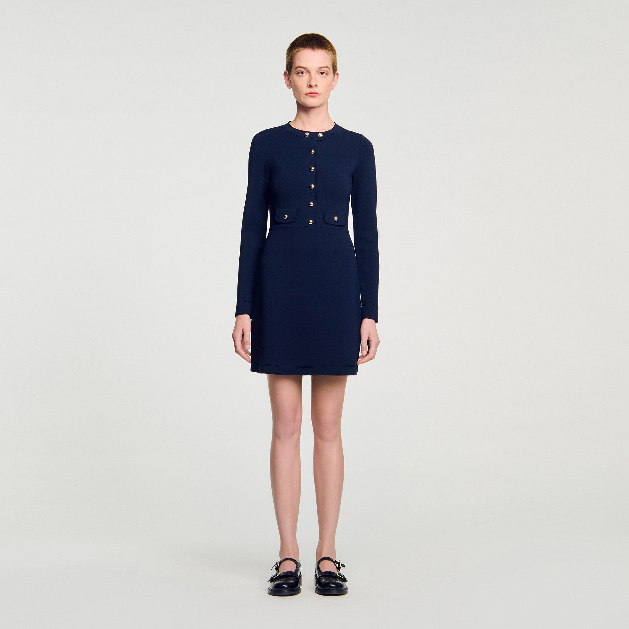 MINI BUTTON-UP KNIT DRESS - 2