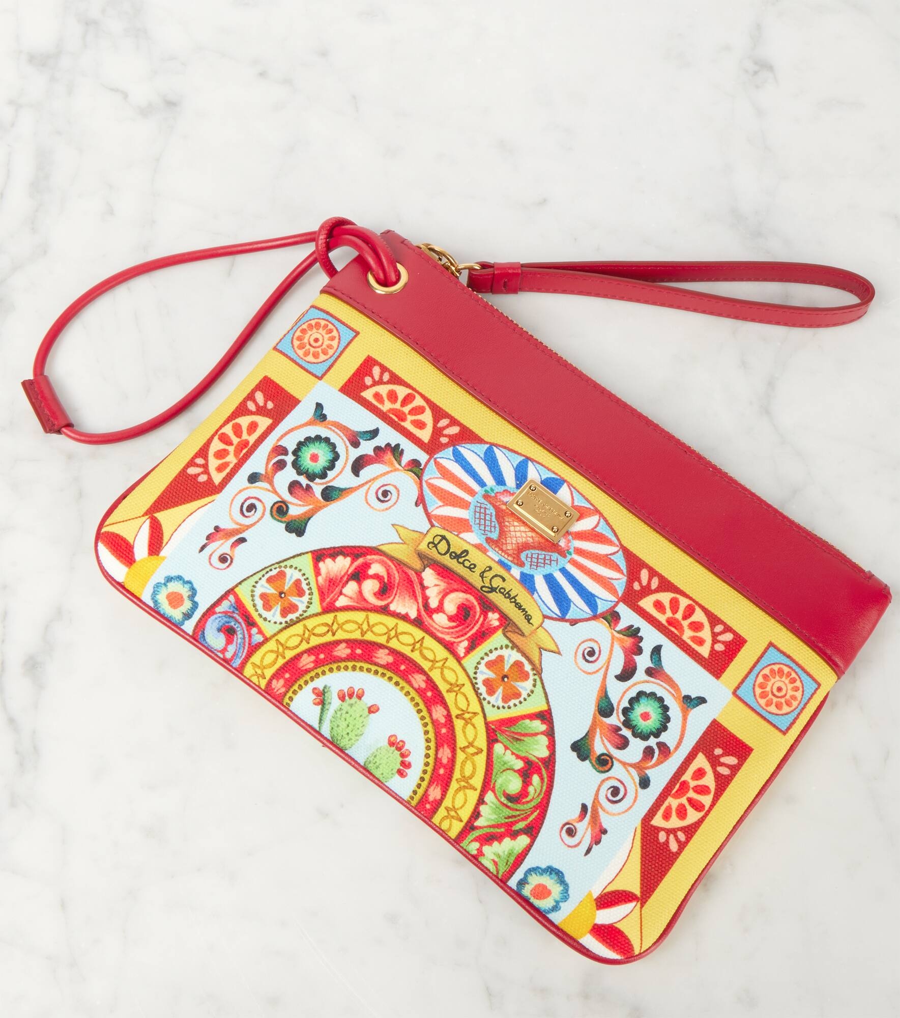 Small leather trimmed clutch - 6