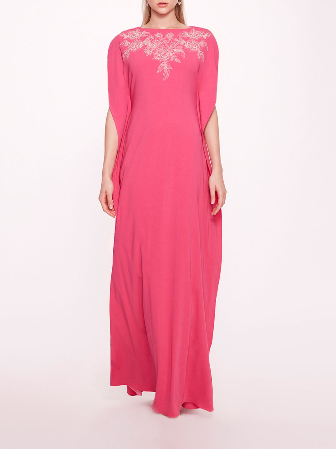 EMBROIDERED CREPE KAFTAN - 1