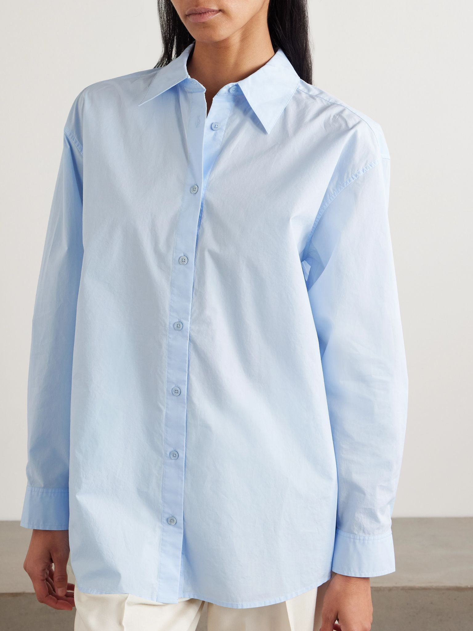 Garderob organic cotton-poplin shirt Light blue - 3
