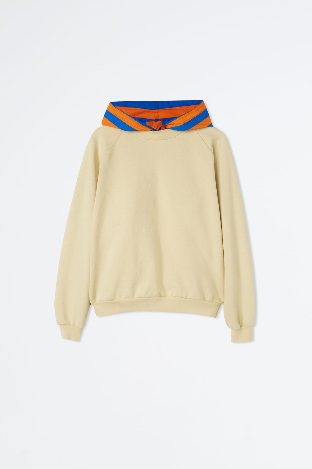 BEIGE HOODIE WITH STRIPED DETAIL - 1