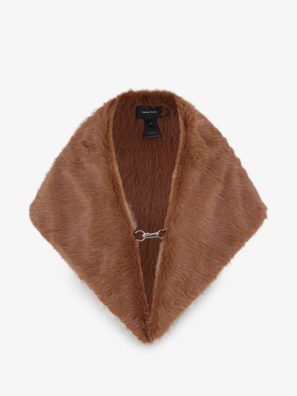 faux-fur hook-closure shawl - 1