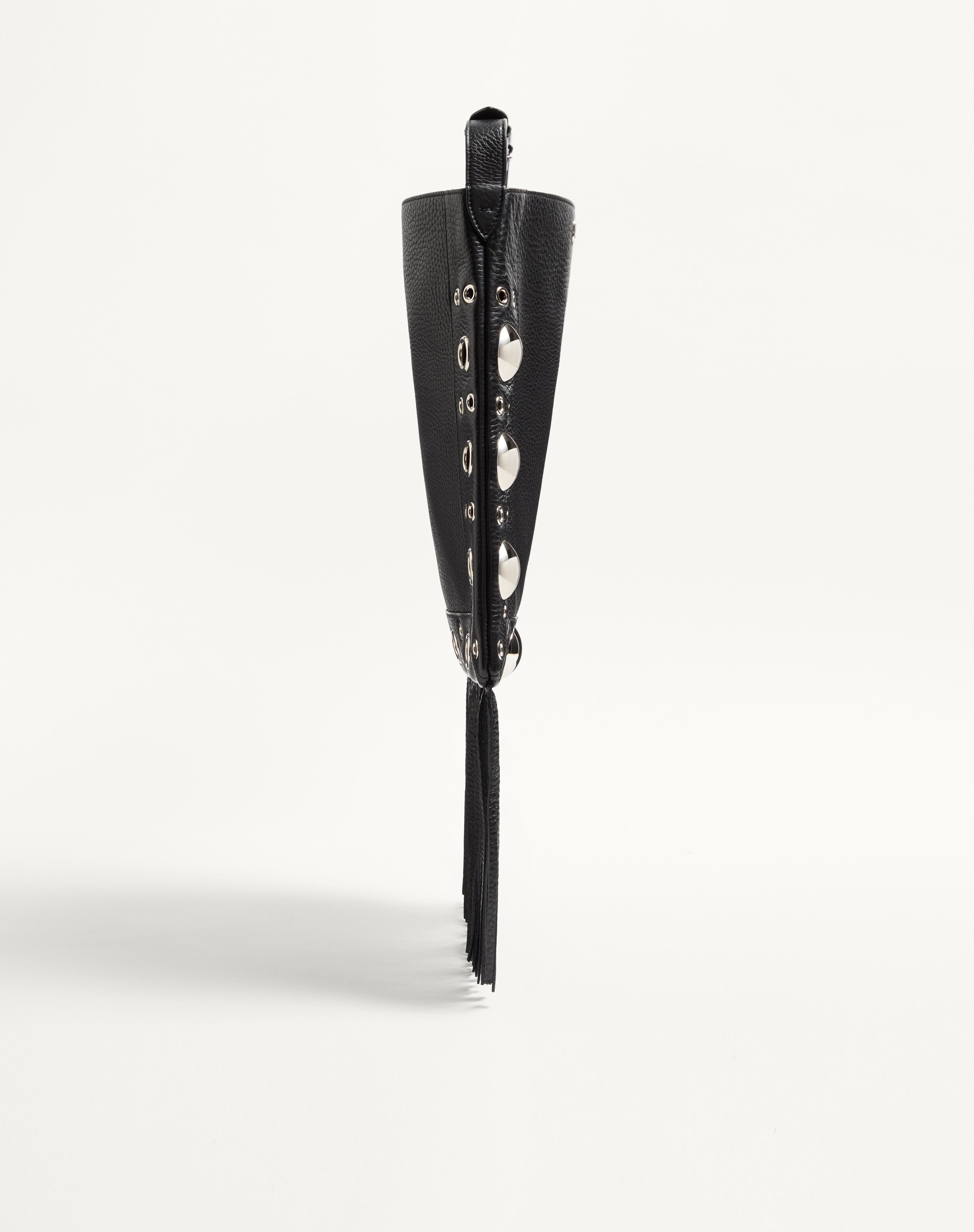 VALENTINO GARAVANI NELLCÔTE SHOULDER BAG IN GRAINY CALFSKIN WITH FRINGES - 4
