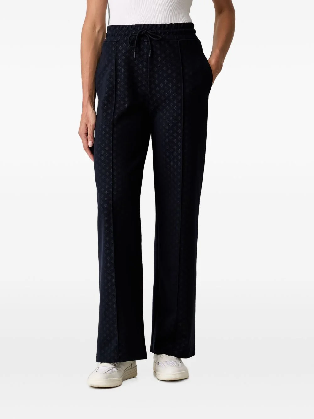 monogram-pattern drawstring track pants - 1