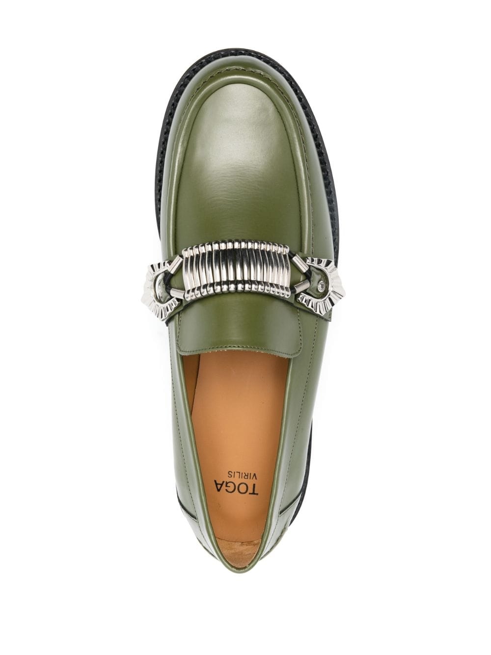 polished leather loafers - 4