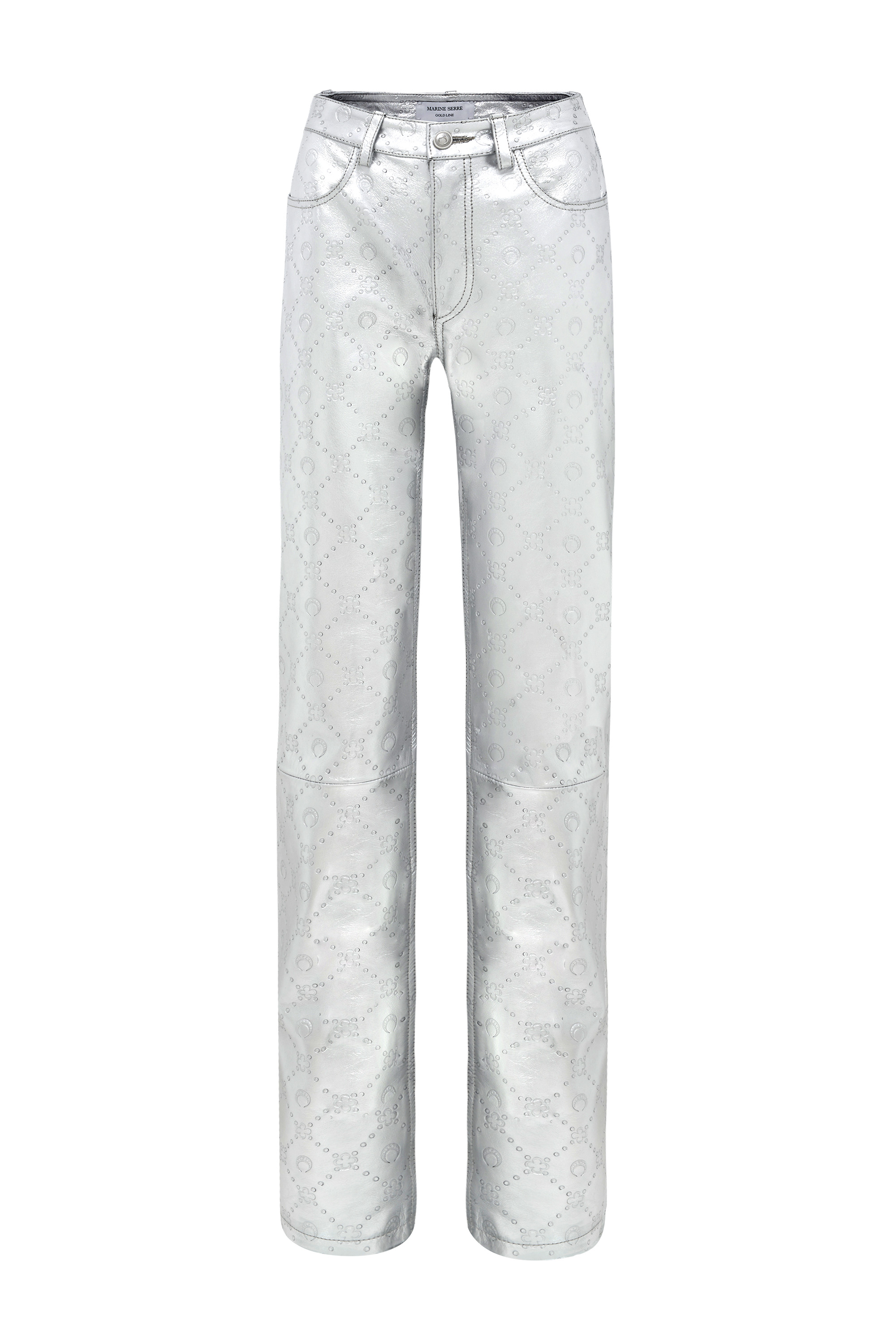 Laminated Leather Straight Leg Pants - 1