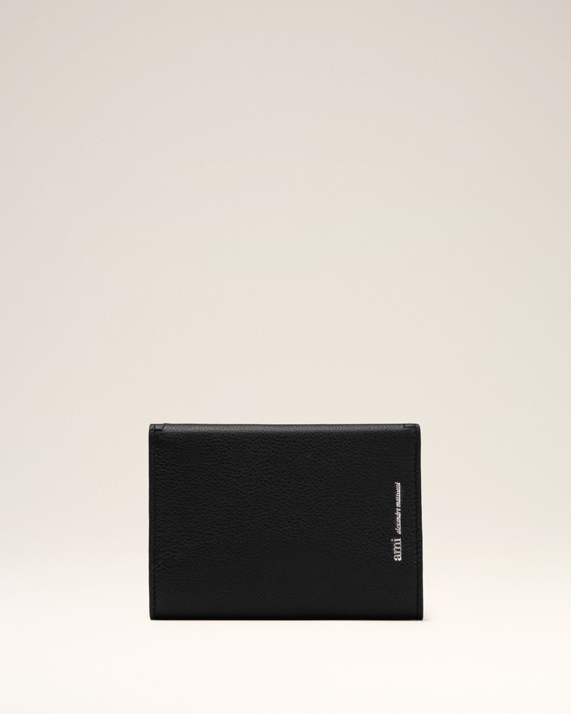 AMI Paris BLACK TAURILLON LEATHER ETIENNE ENVELOPE PASSPORT HOLDER outlook
