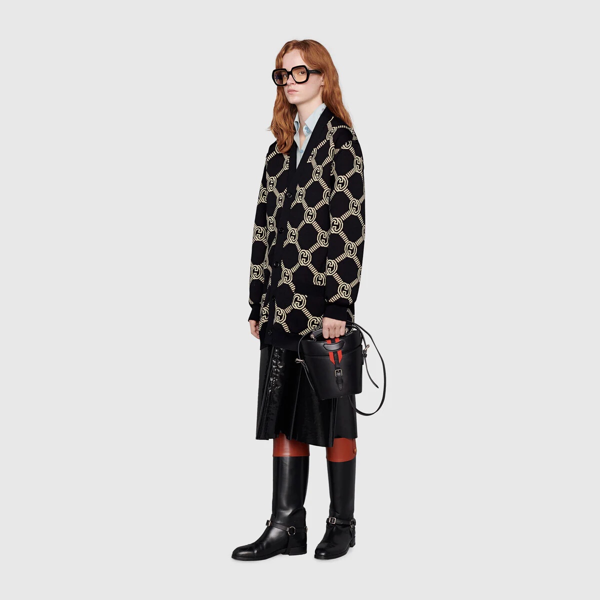 Reversible Interlocking G wool cardigan - 3