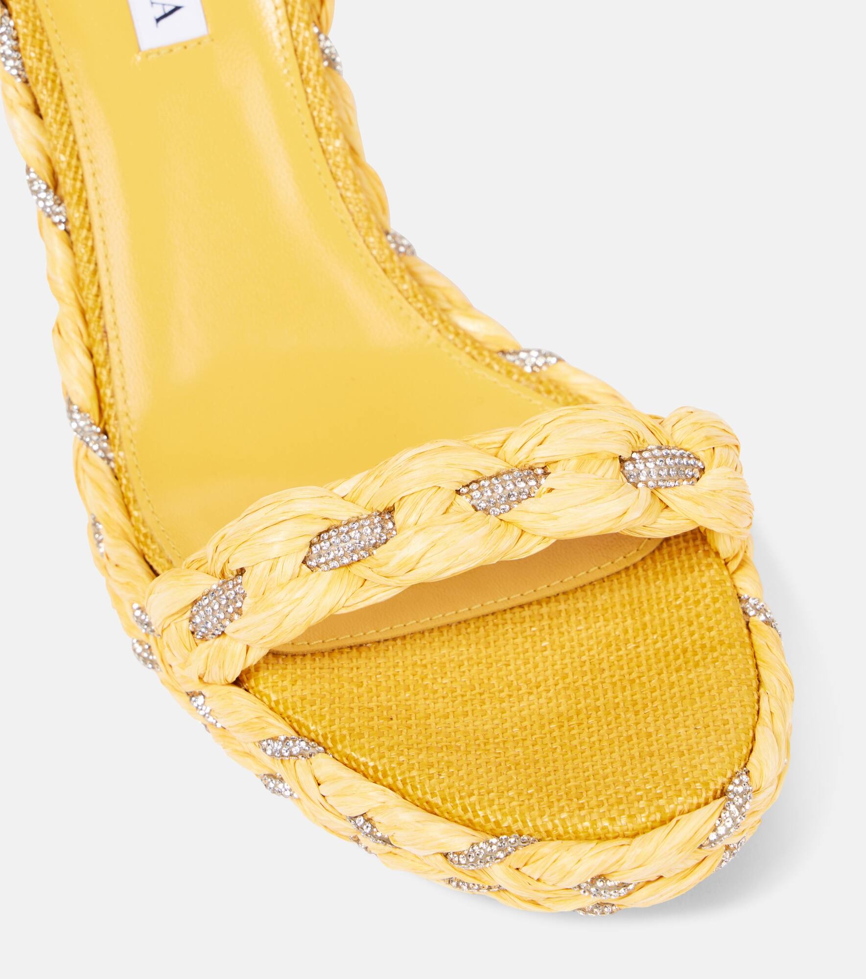Costiera Crystal raffia wedge sandals - 5