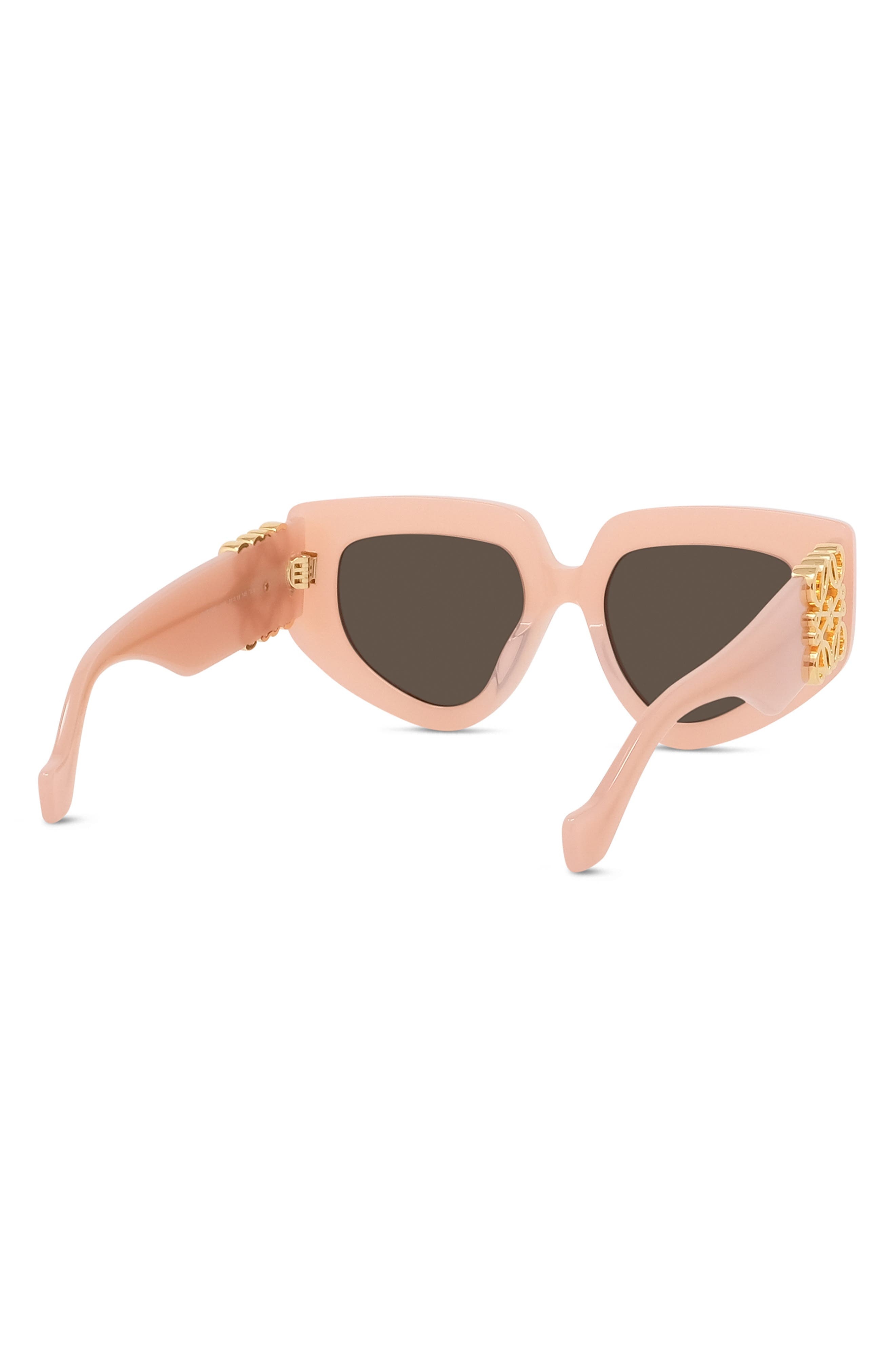 Loewe Anagram 51mm Geometric Sunglasses in Shiny Pink /Brown at Nordstrom - 7