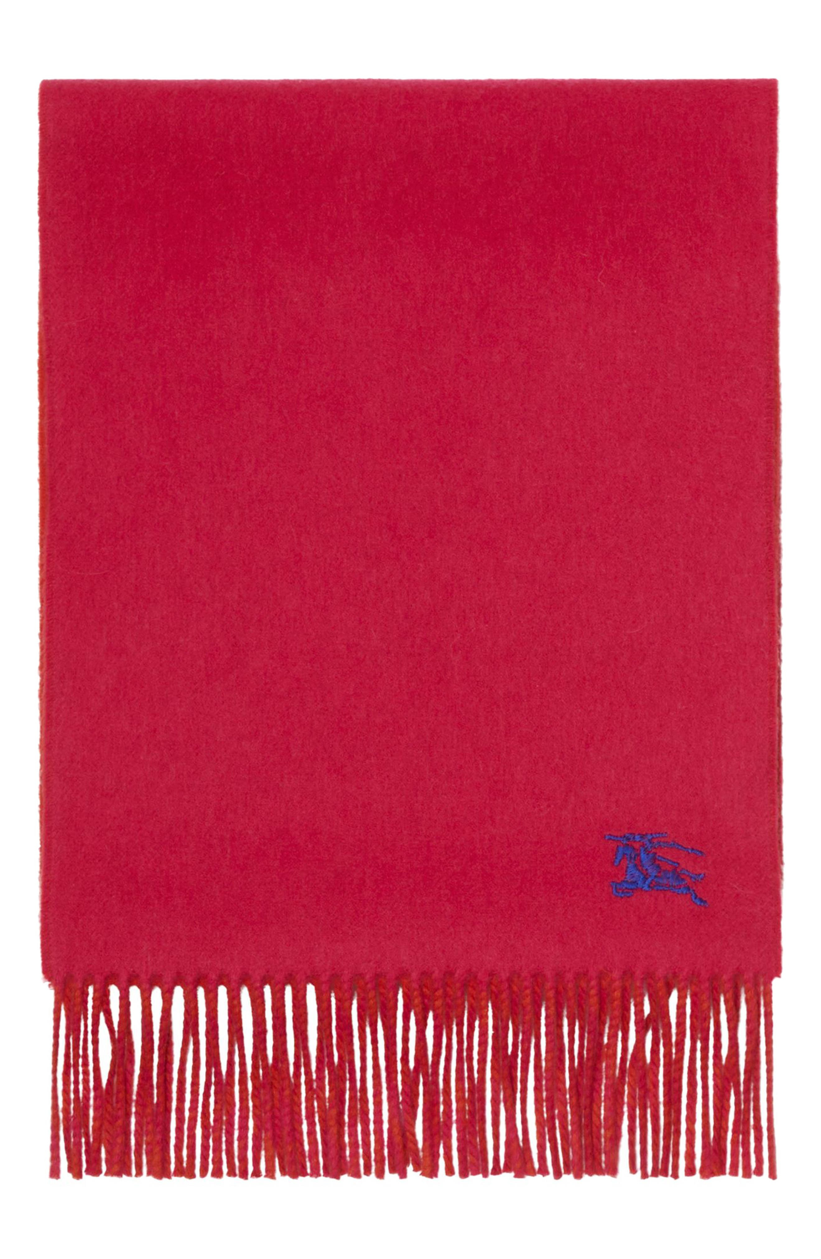 burberry Reversible EKD Embroidered Cashmere Scarf in Tart/Roux at Nordstrom - 3
