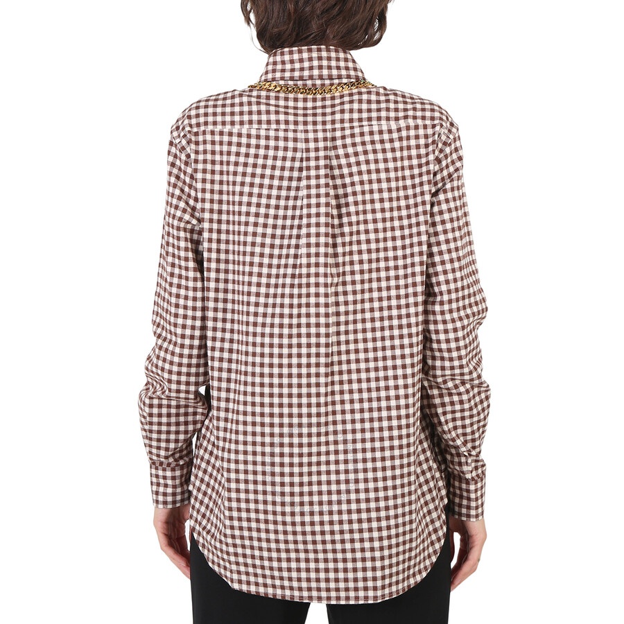 Burberry Gingham Cotton Check Chain Detail Shirt - 6