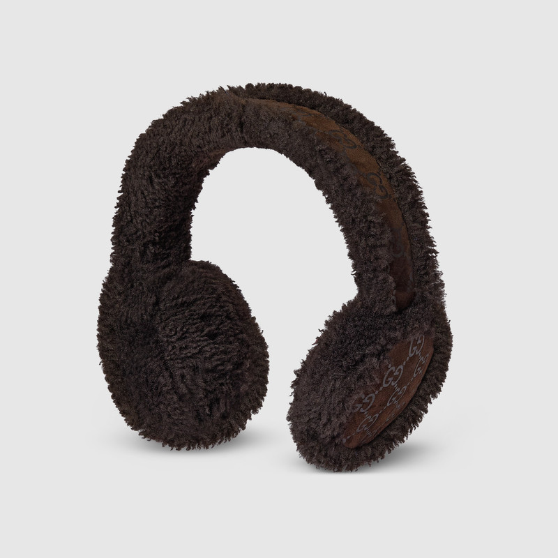 GG suede and merino wool ear muffs 1