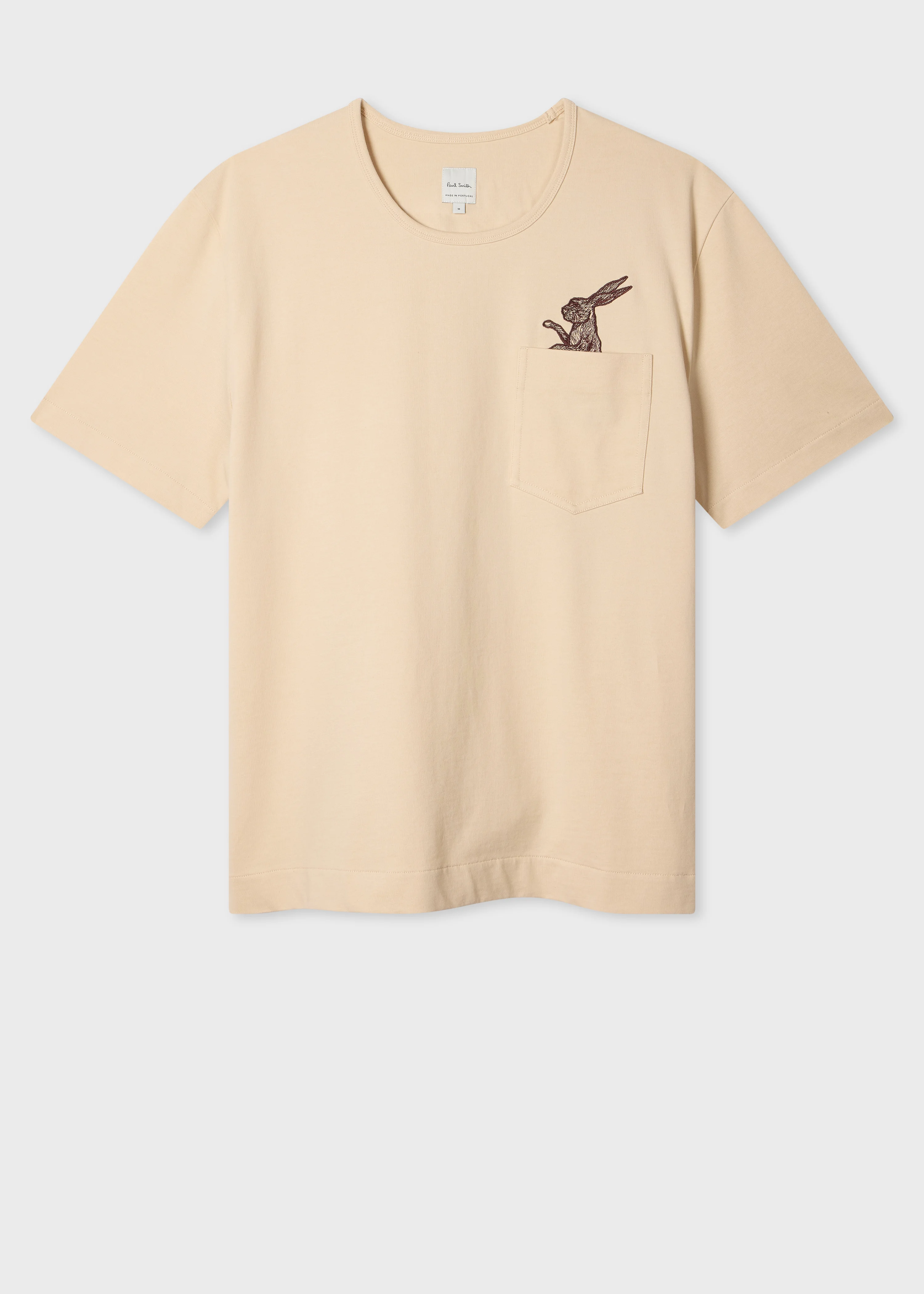 Beige Rabbit Pocket T-Shirt - 1