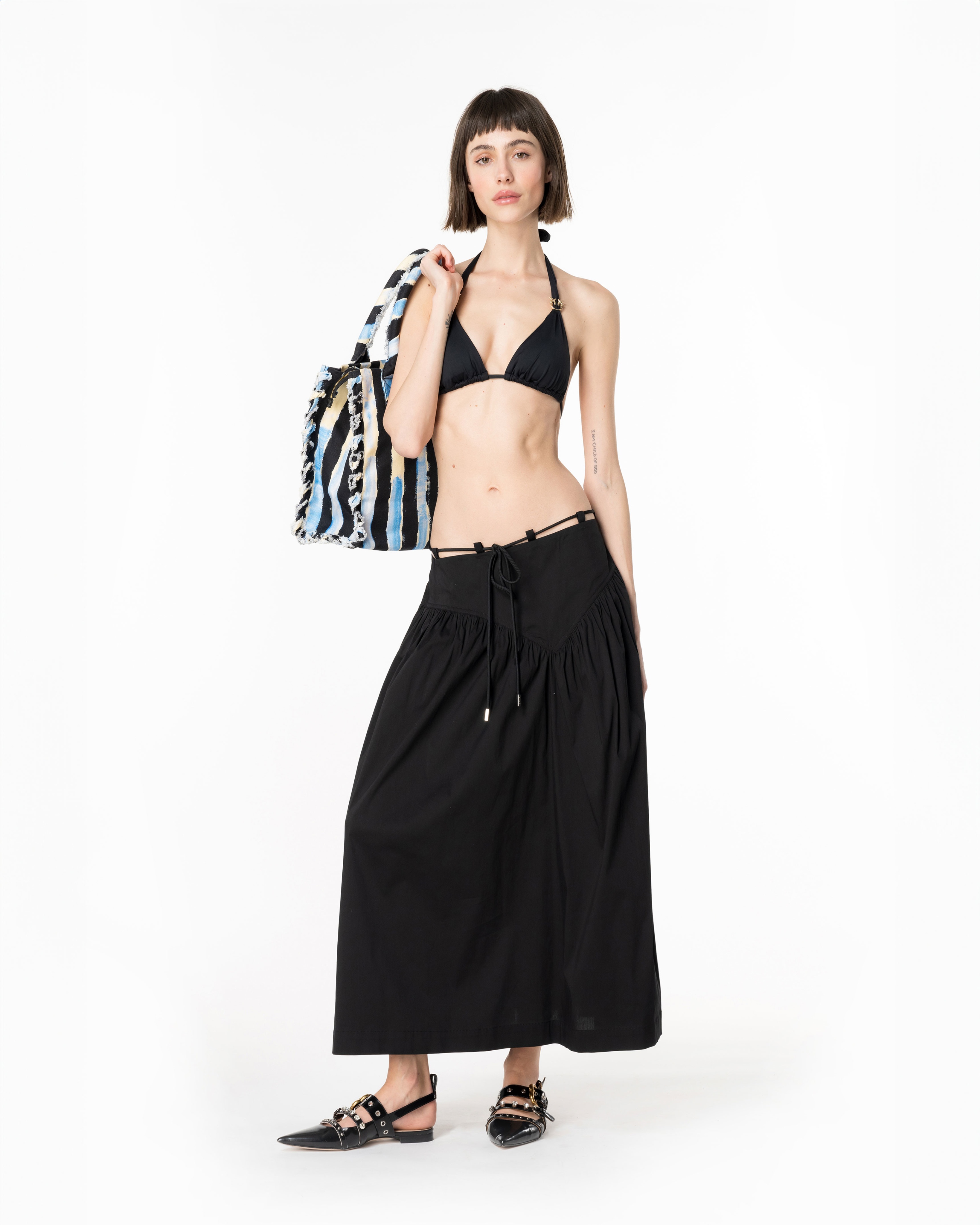 TECHNICAL POPLIN MIDI SKIRT - 2