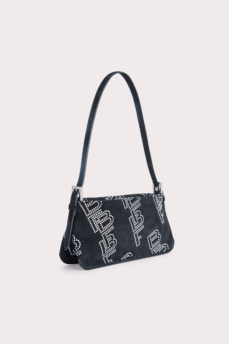BY FAR Dulce Black Suede and Crystals outlook