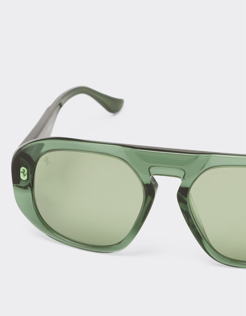 Ferrari sunglasses in transparent dark green acetate with green lenses 6