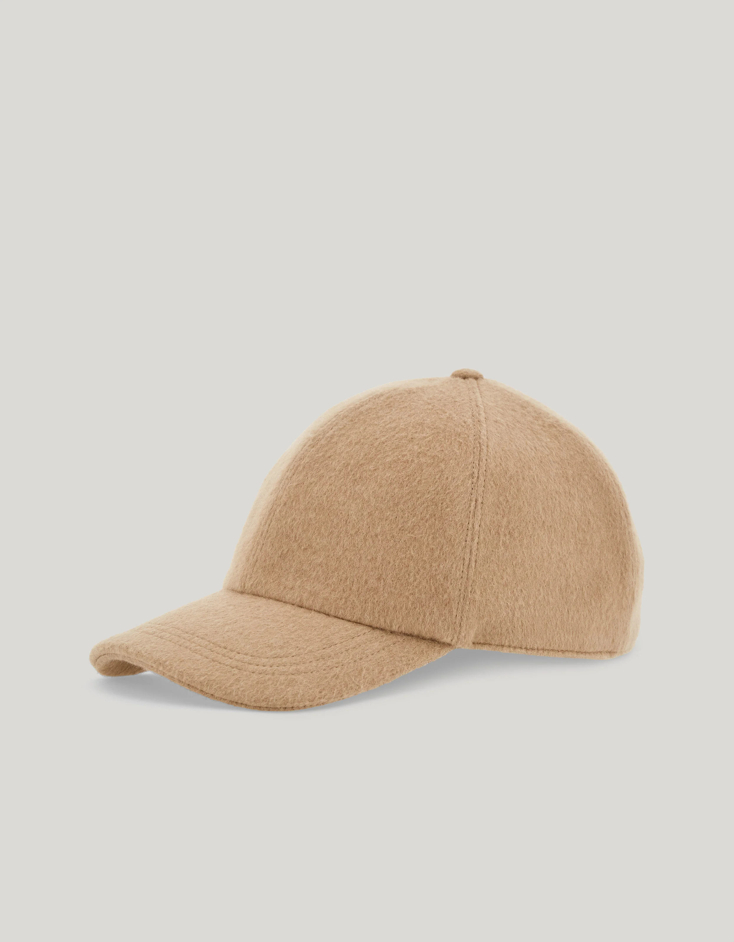 BEIGE PURE CASHMERE BASEBALL CAP - 1