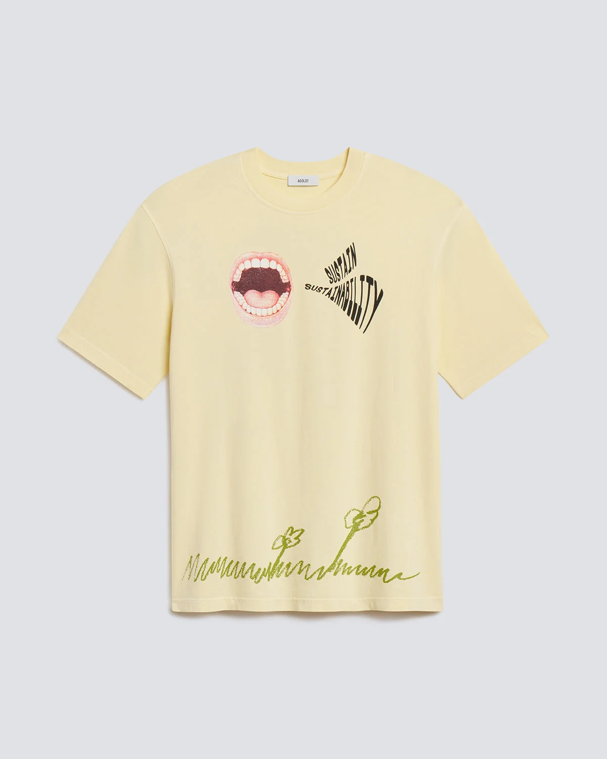 SHORT SLEEVE TEE RON FINLEY IN PALE YELLOW - 1