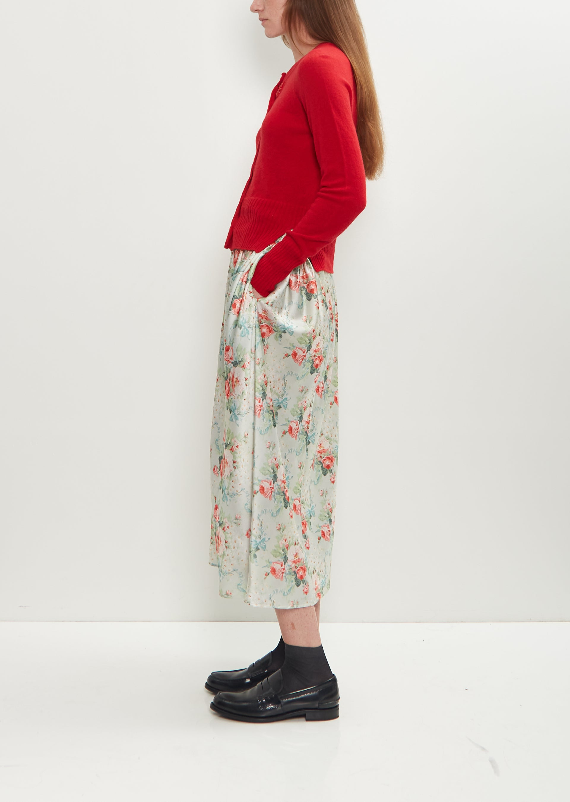 Satin Hip Detail Easy Skirt - 2
