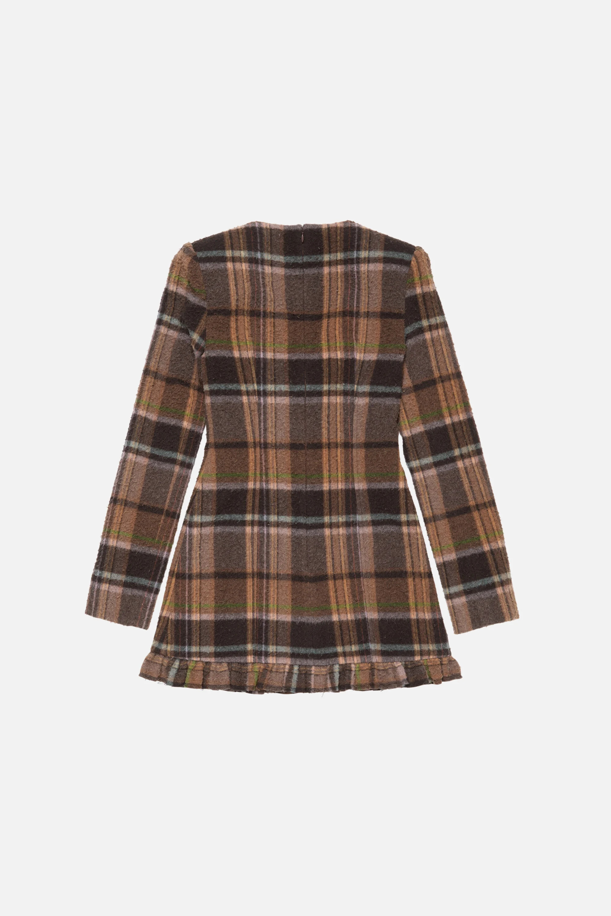 Wool mini dress - Multi brown - 7