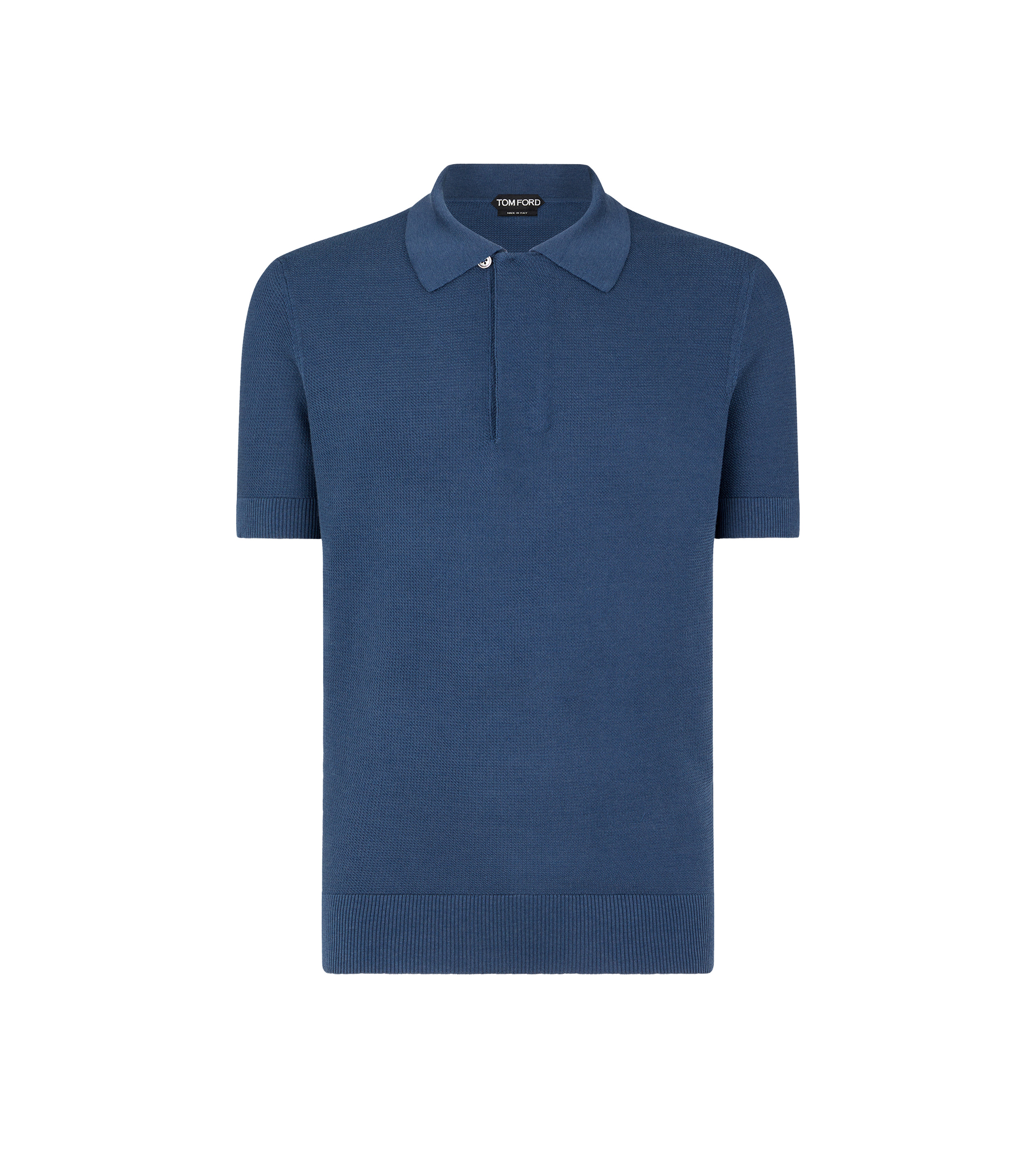 SILK COTTON TEXTURED POLO - 1