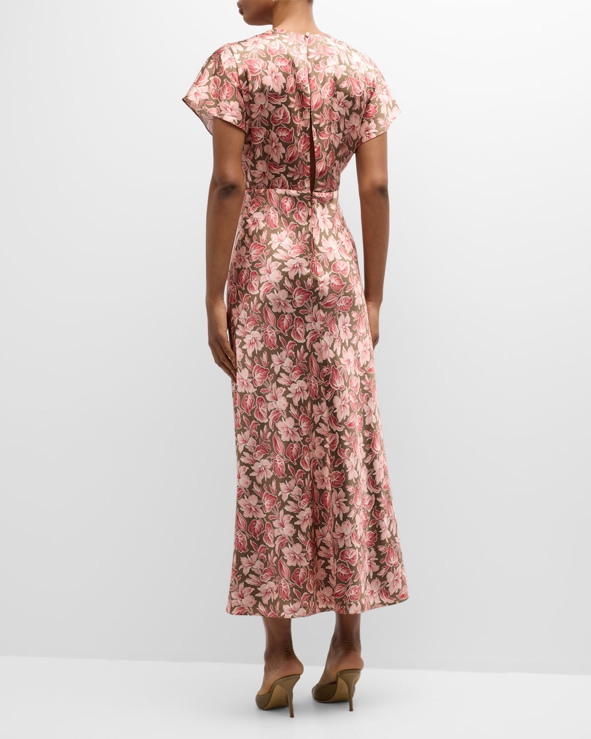 Seymour Floral Short-Sleeve Midi Dress - 4