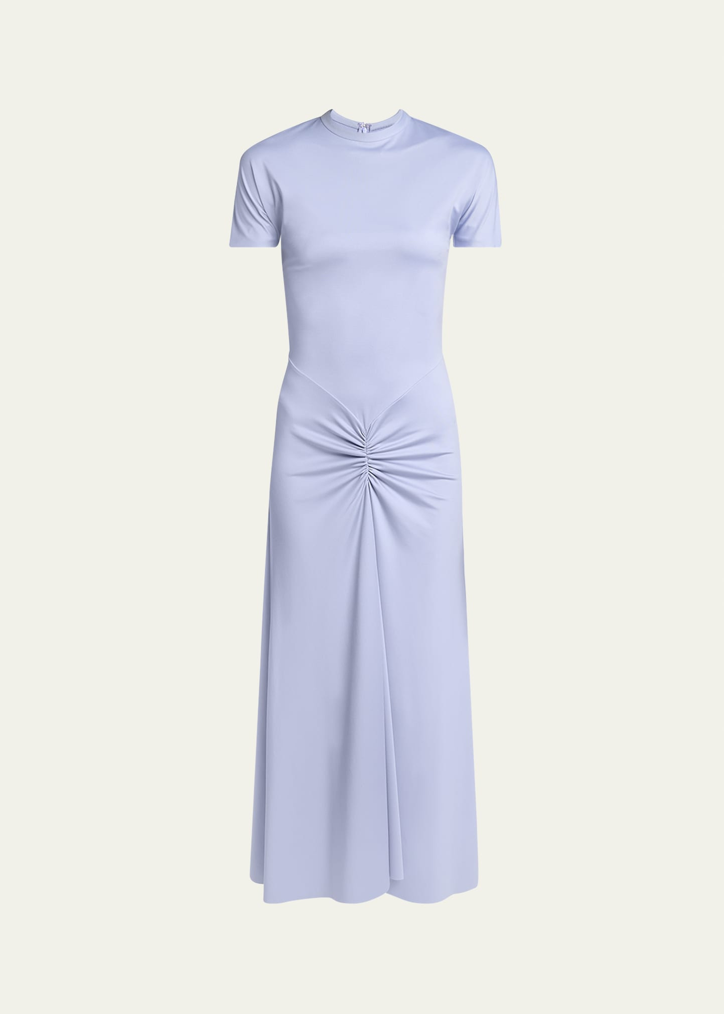 Gathered Drop-Waist Midi T-Shirt Dress - 1