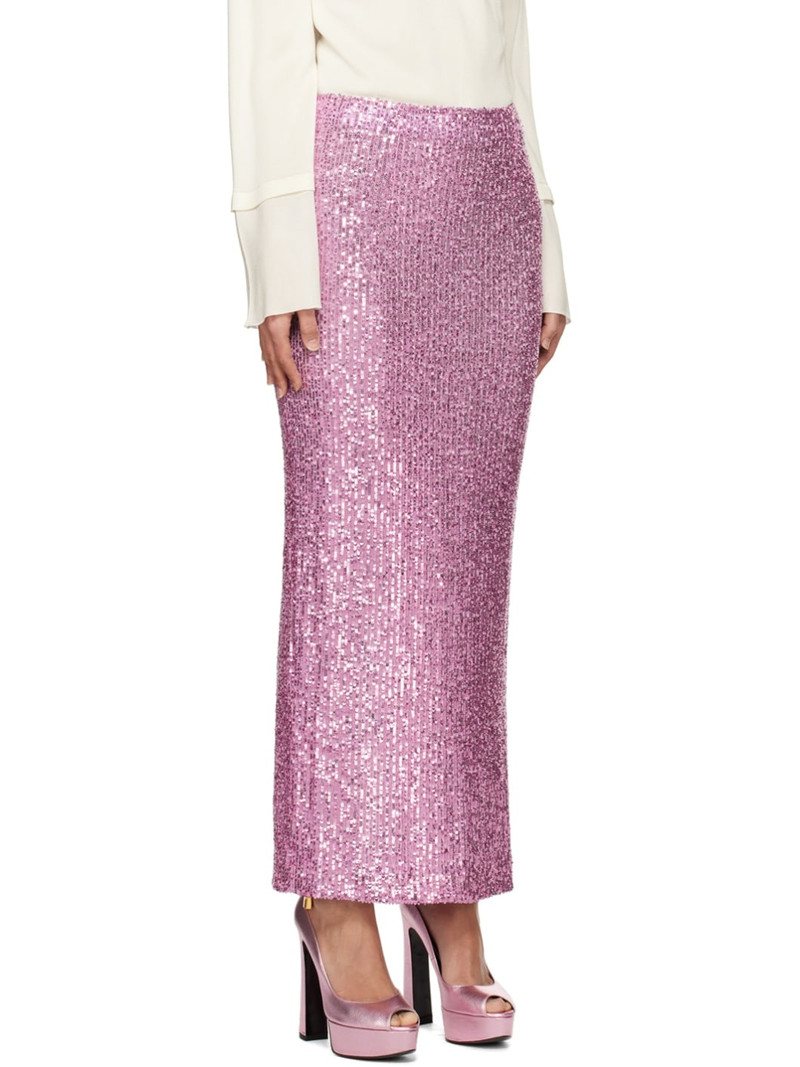 Purple All Over Sequins Maxi Skirt 2