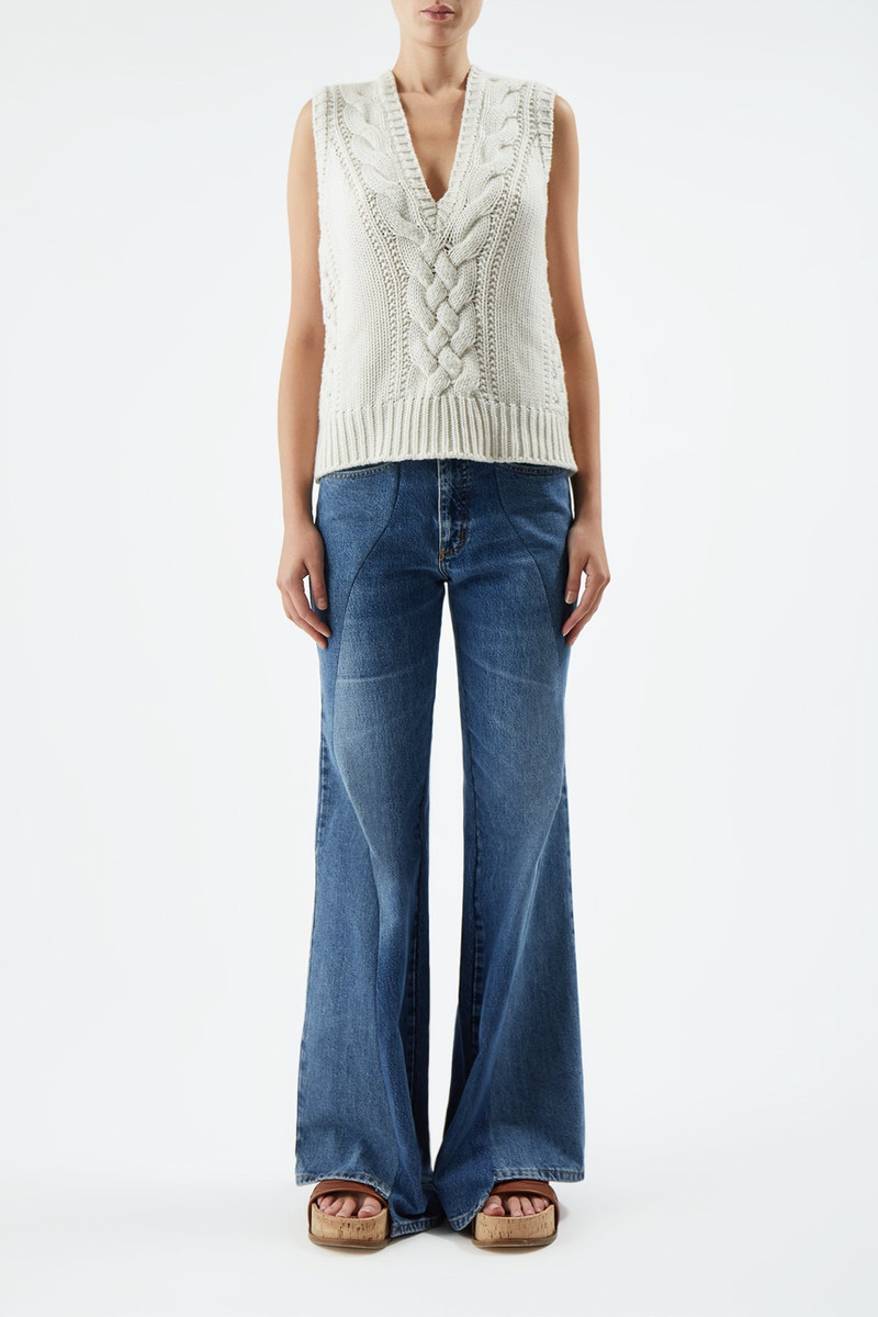 GABRIELA HEARST Ramirez Vest in Ivory Cashmere outlook