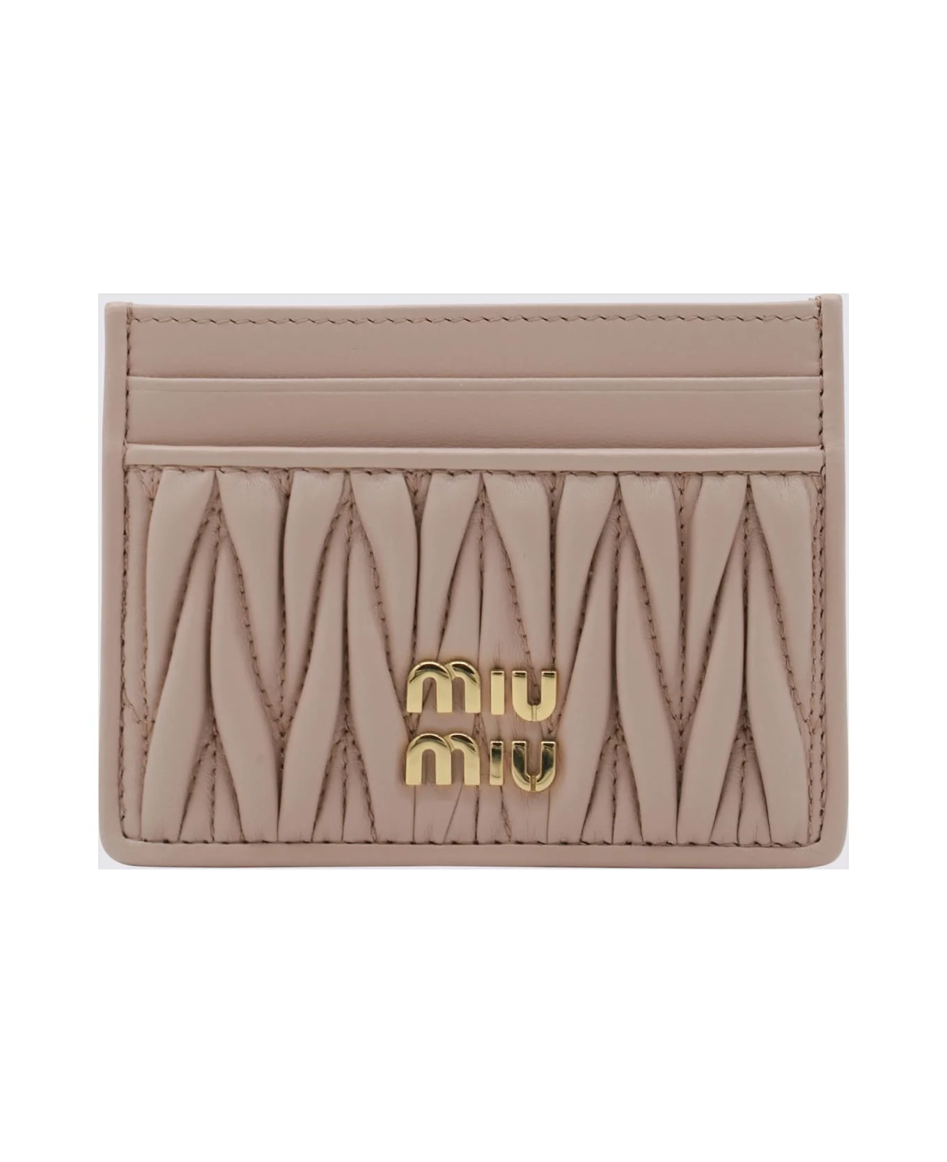 Beige Leather Card Holder - 1