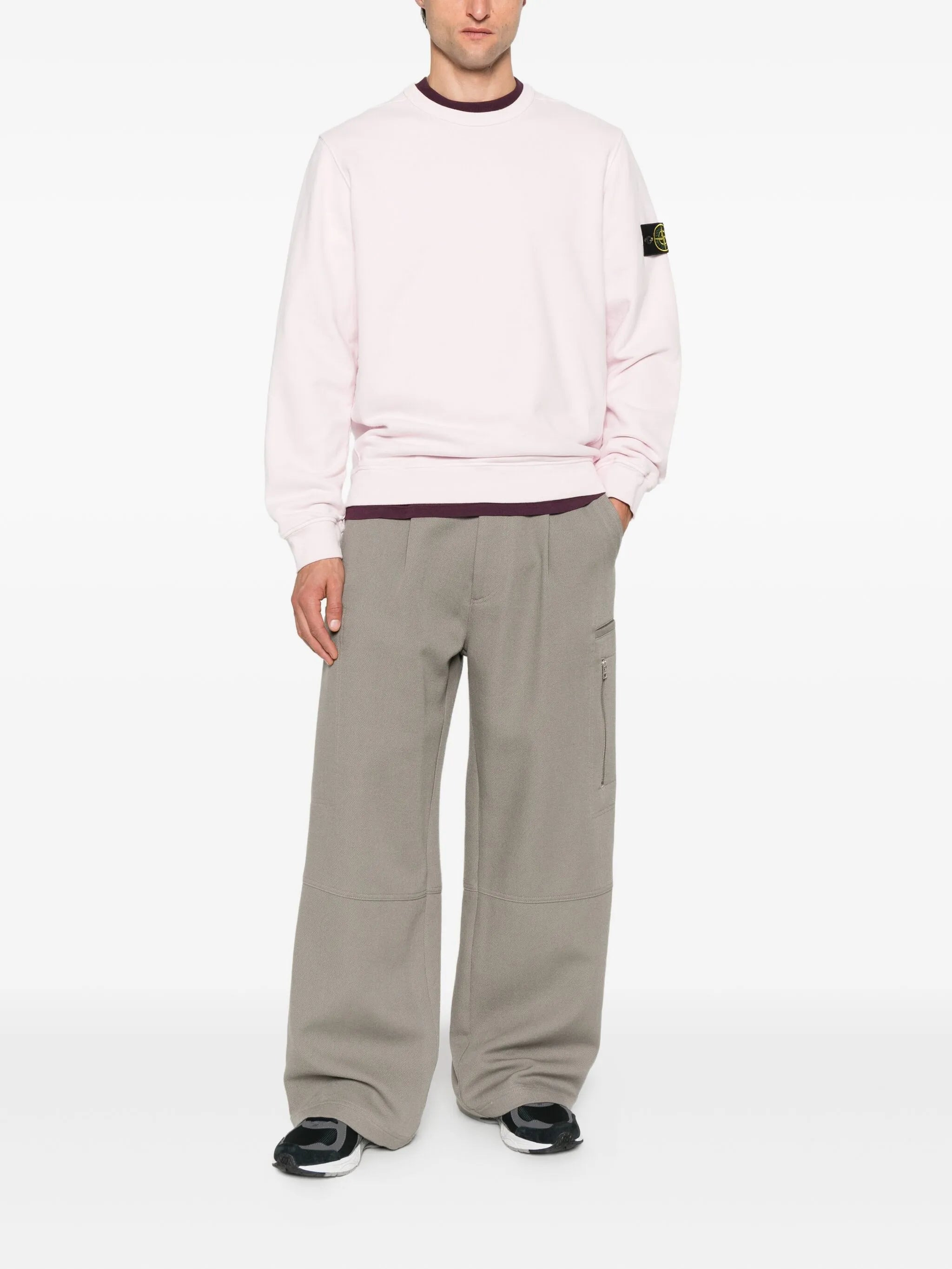 Stone Island Logo-patch Crew-neck Sweatshirt - 4