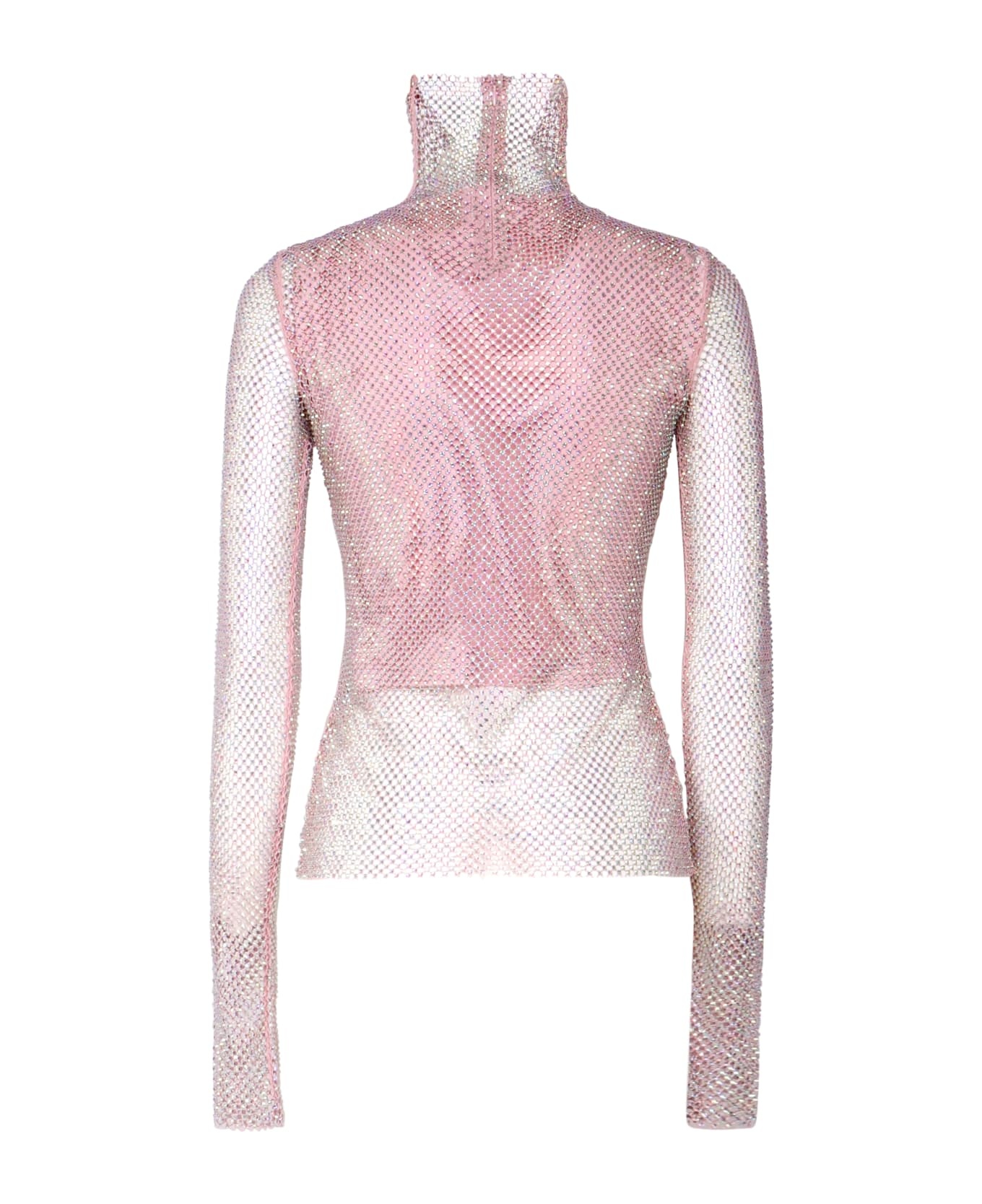 Valdai Transparent Perforated Sweater With Rhinestones - 3