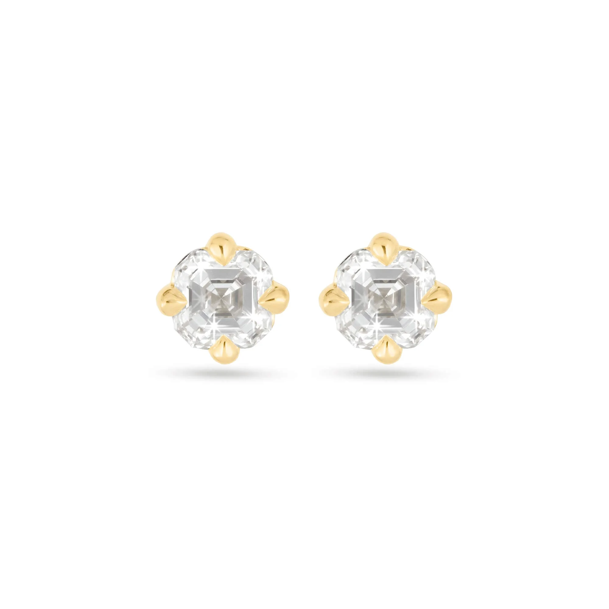 LAB-Created Diamond Essential Asscher Stud Earrings - 1