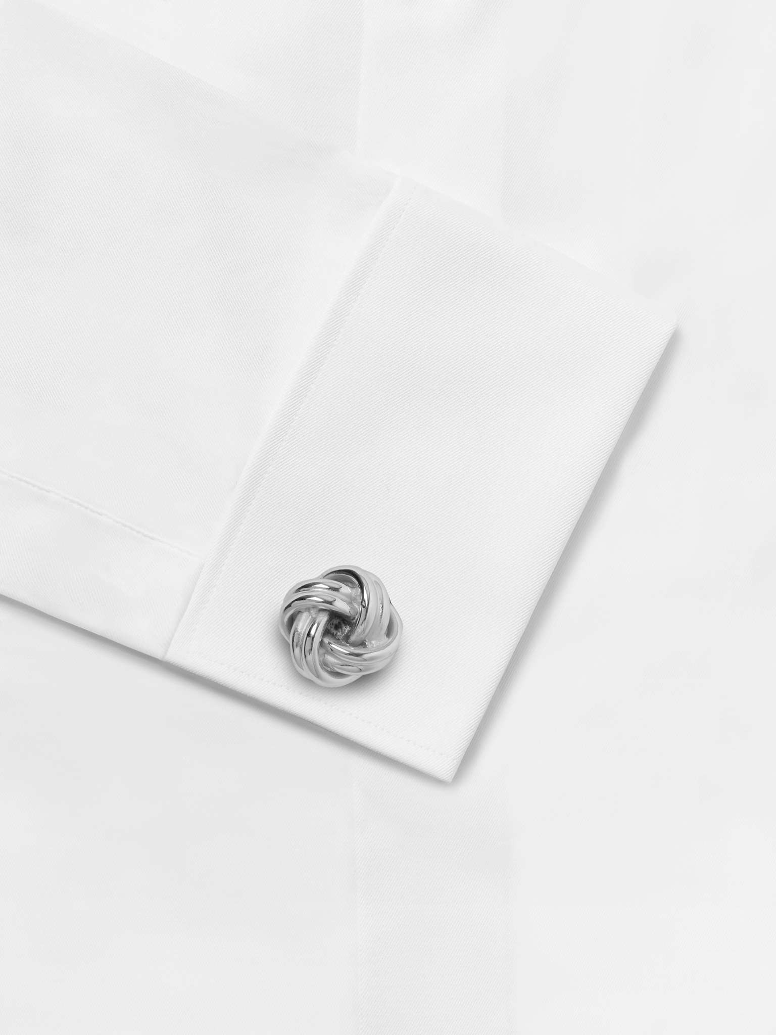 Knot Rhodium-Plated Cufflinks - 5