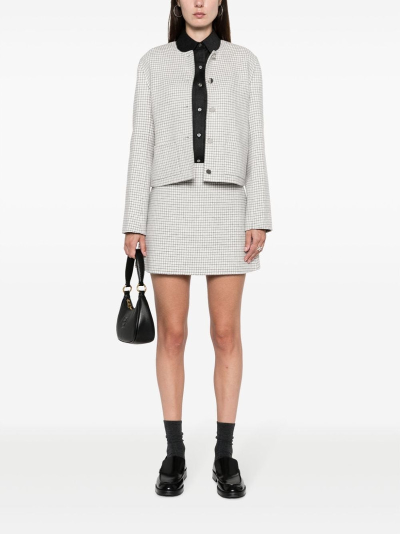 Theory checked wool miniskirt outlook