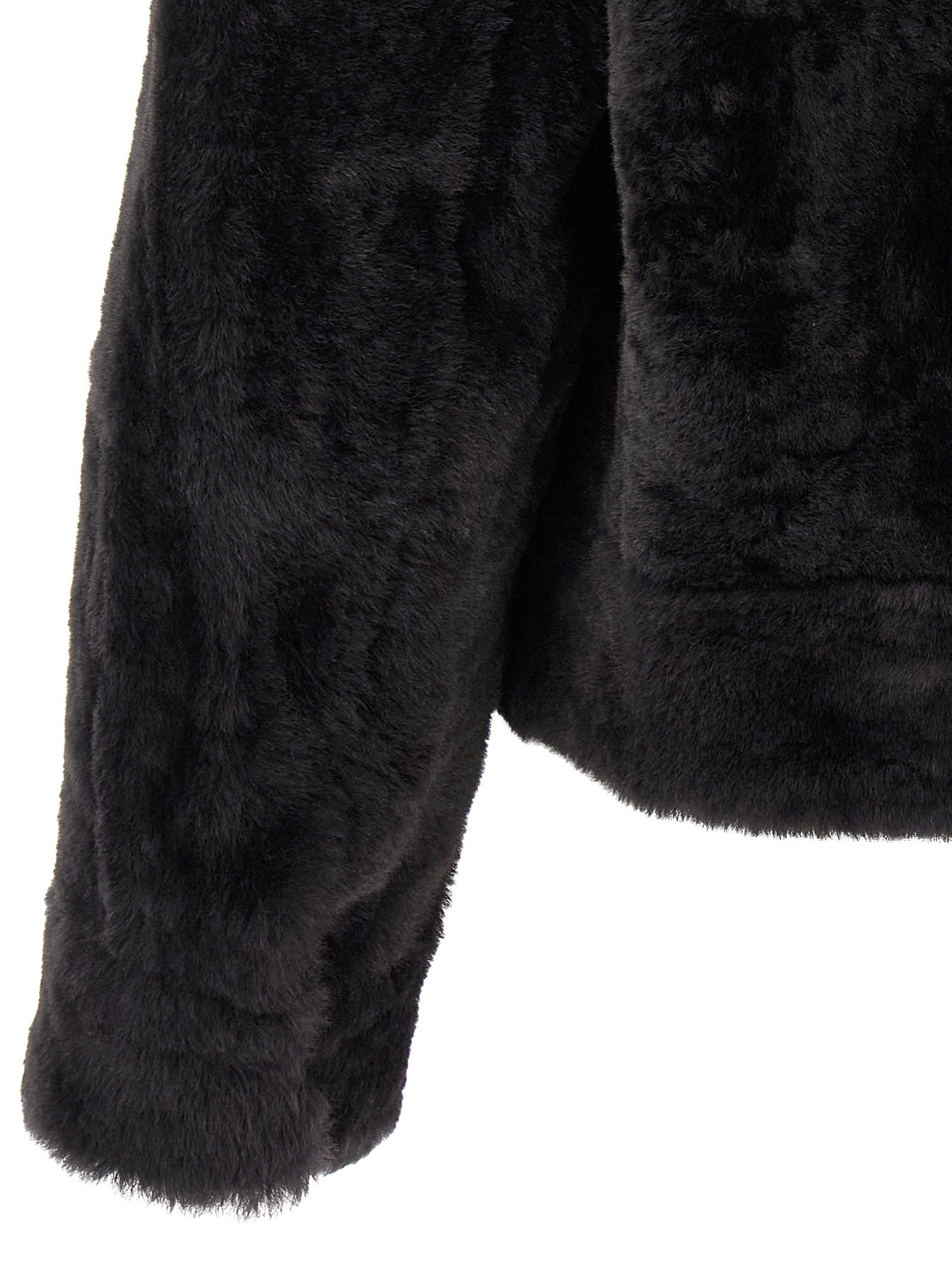 Shiny Zipper Pull Fur Gray - 4