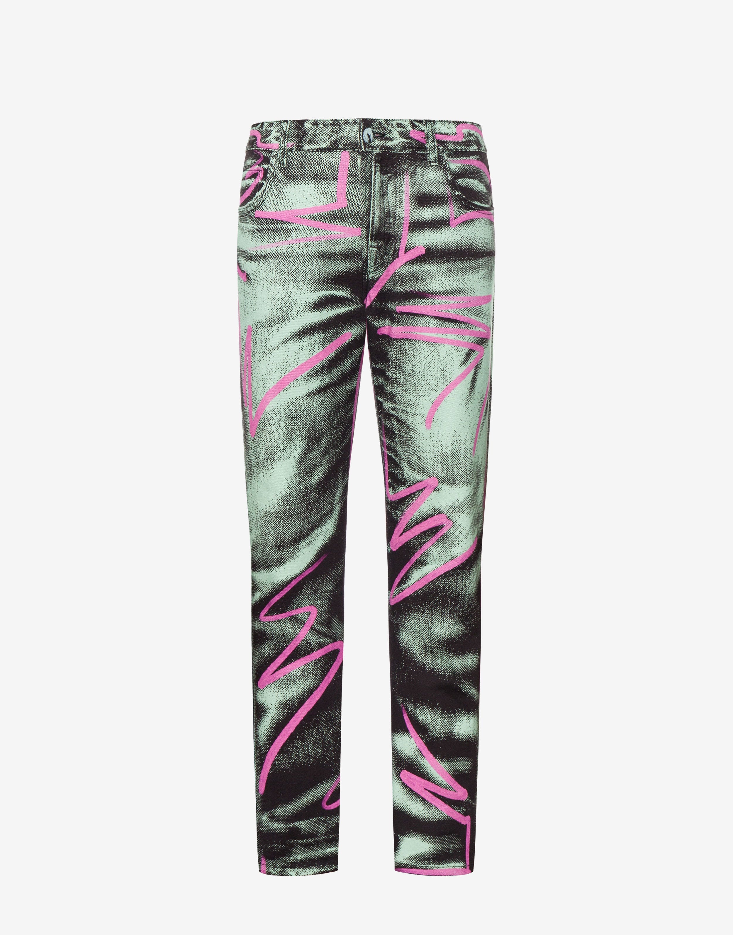 SHADOWS & SQUIGGLES COTTON BULL DENIM TROUSERS - 1