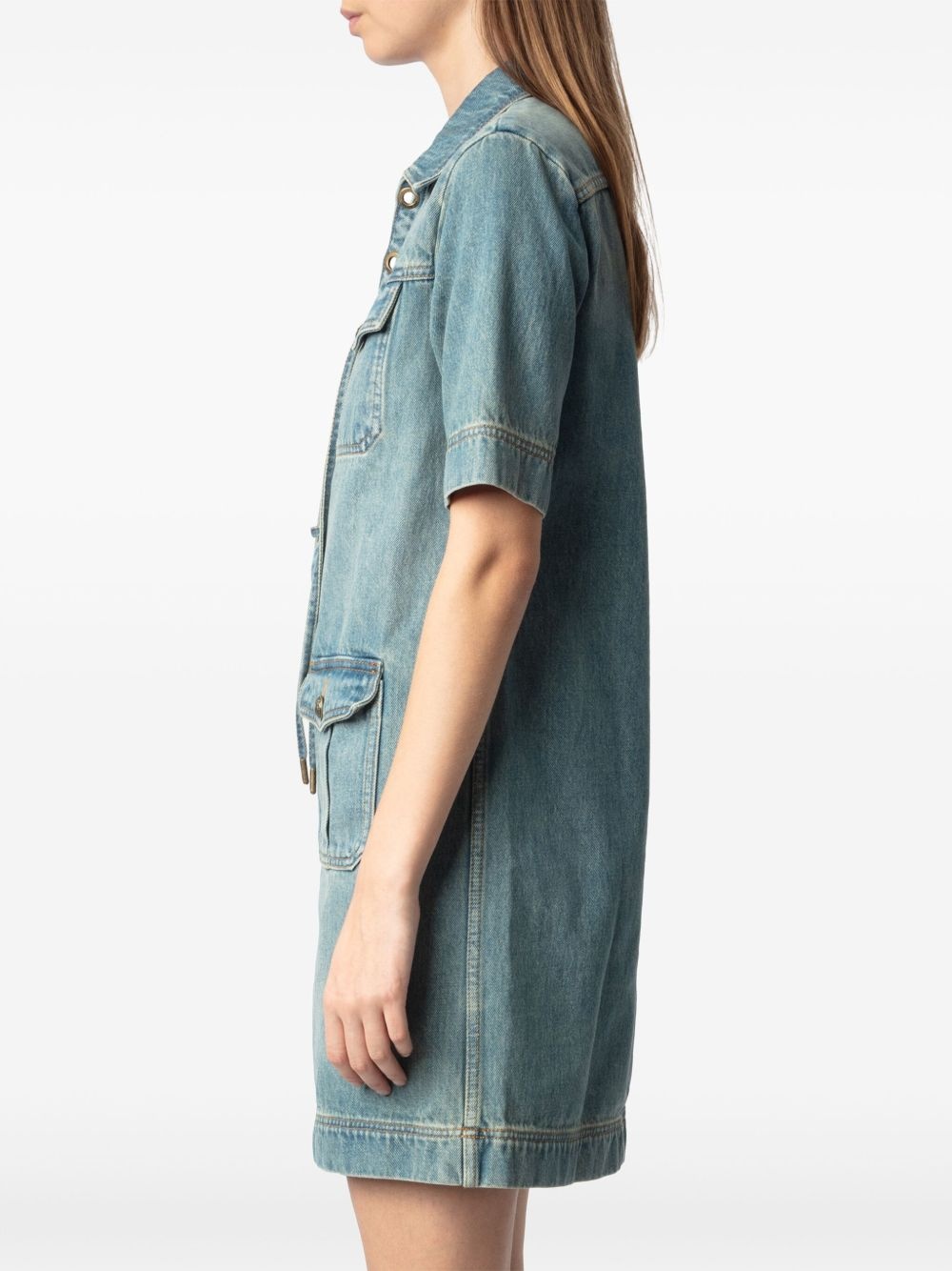 denim mini dress - 4