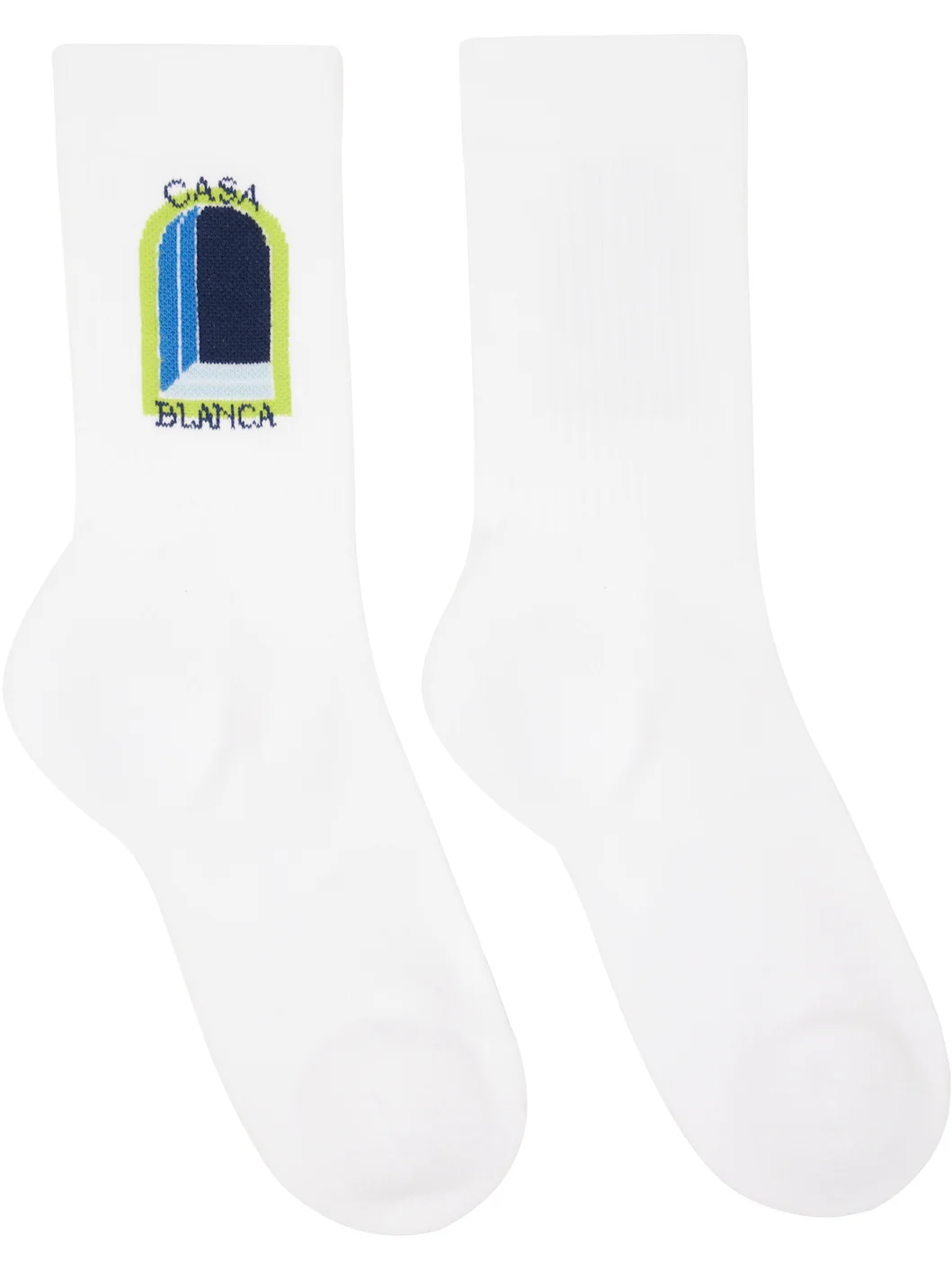 White & Blue Gradient Arch Socks - 1