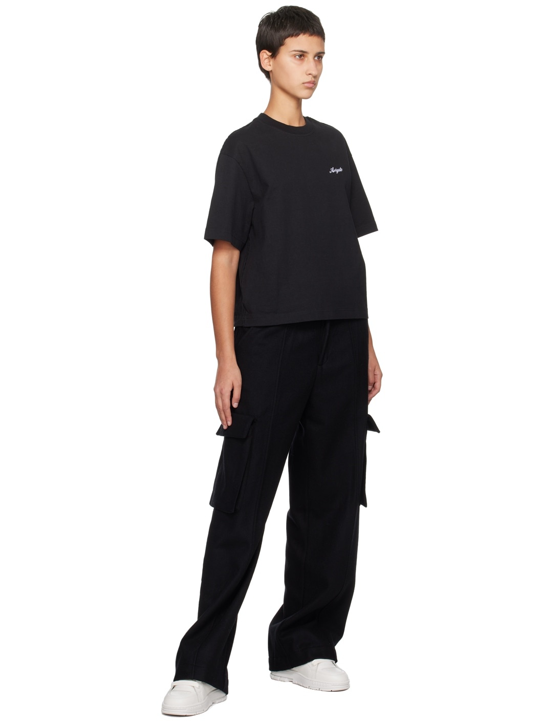 Black Patch Cargo Trousers - 4