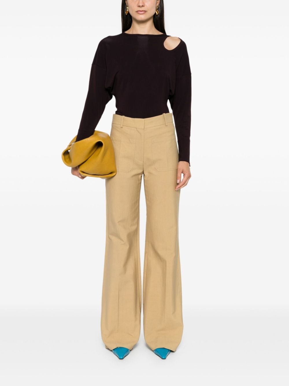 cut-out jersey top - 2