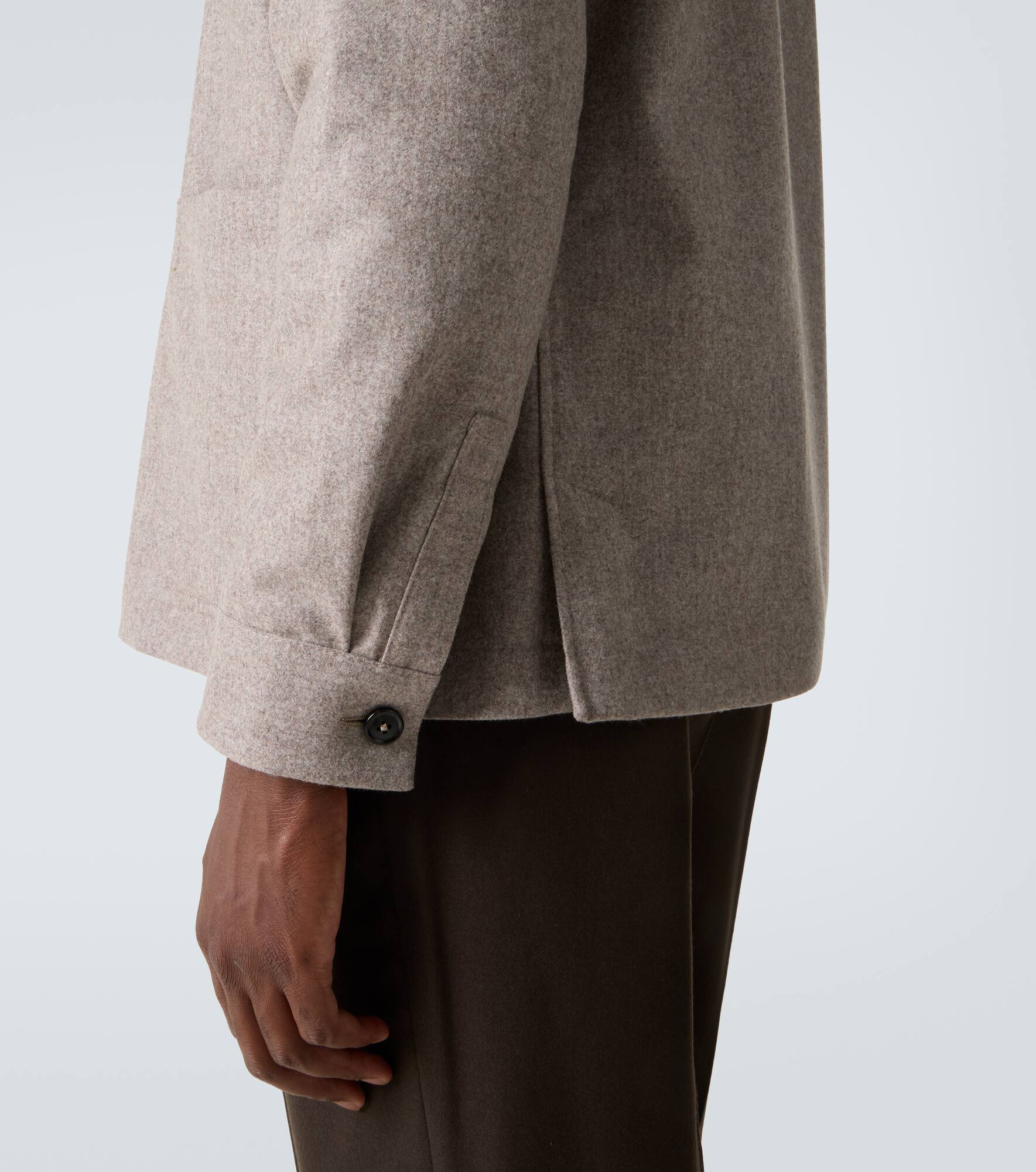 Wool flannel tapered pants - 6