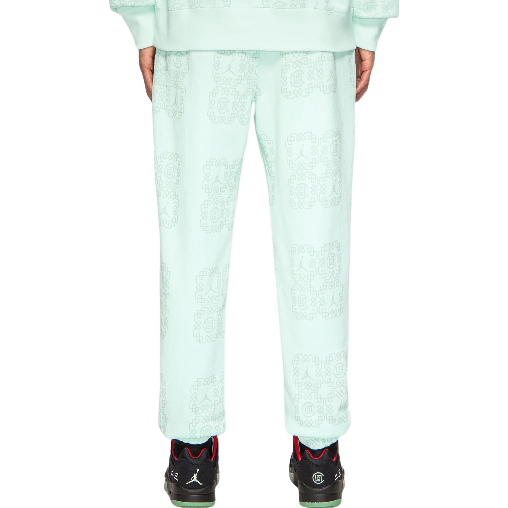 Air Jordan x CLOT Jade Fleece Sweatpants 'Light Green' DO0010-394 - 4