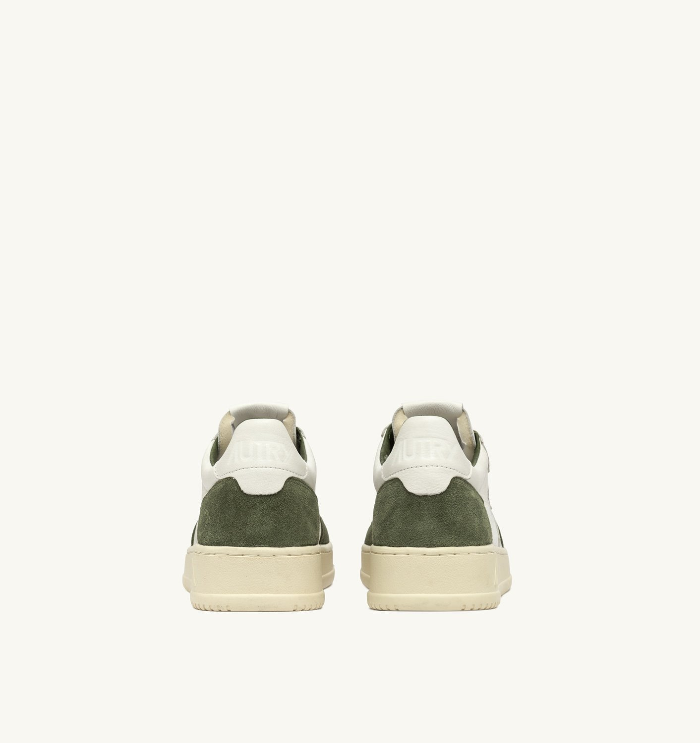 MEDALIST LOW SNEAKERS IN WHITE AND MILITARY LEATHER AND SUEDE - 3